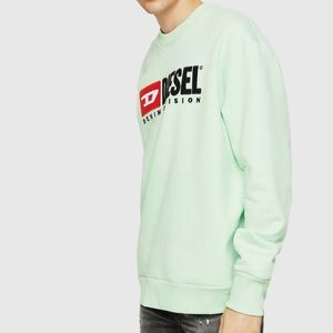 S-crew-division sweat-shirt green *damaged
